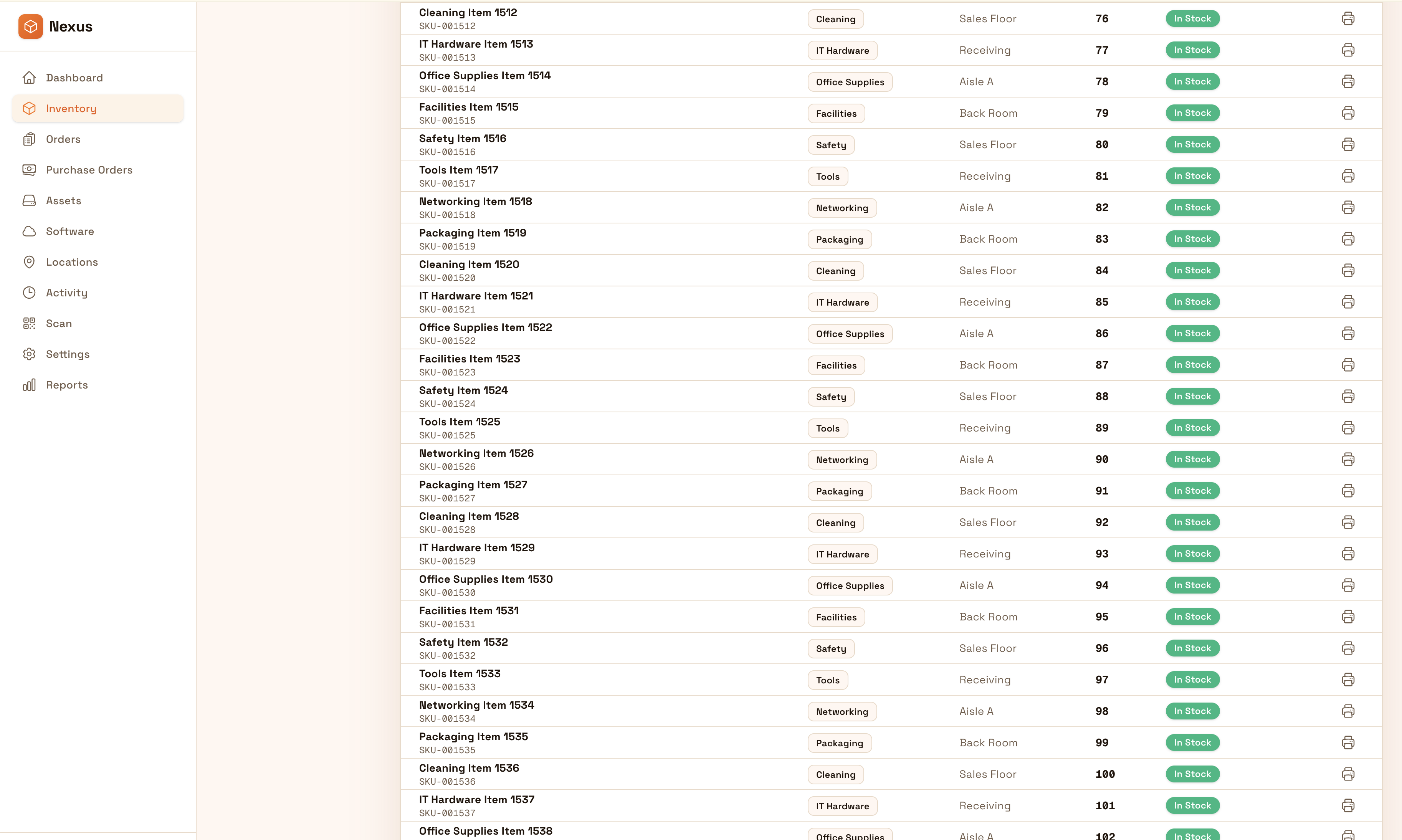 Captura de la vista de inventario